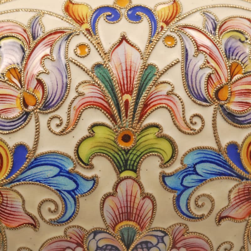 Feodor Rückert shaded enamel kovsh for Ovchinnikov - Image 3