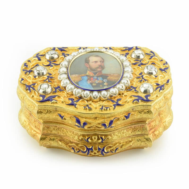 Tsar Alexander II Jeweled Gold Presentation Box - Image 2