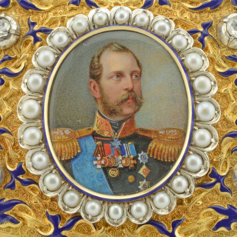 Tsar Alexander II Jeweled Gold Presentation Box - Image 3