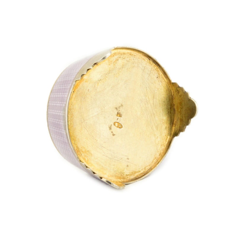 A Russian gilded silver & guilloché enamel salt by Egor Pankratiev - Image 3