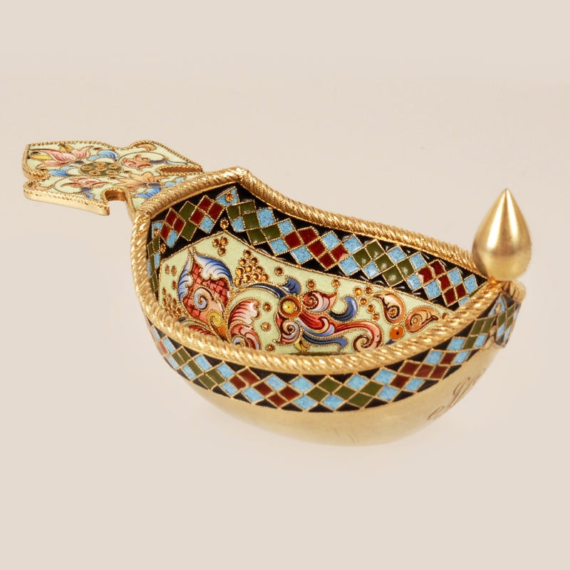 Feodor Ruckert Enamel Kovsh