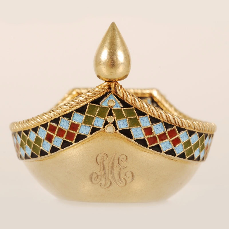 Feodor Ruckert Enamel Kovsh - Image 2