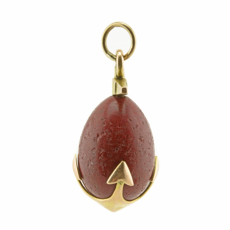 Fabergé gold & purpurine pendant Easter egg with anchors - Image 2
