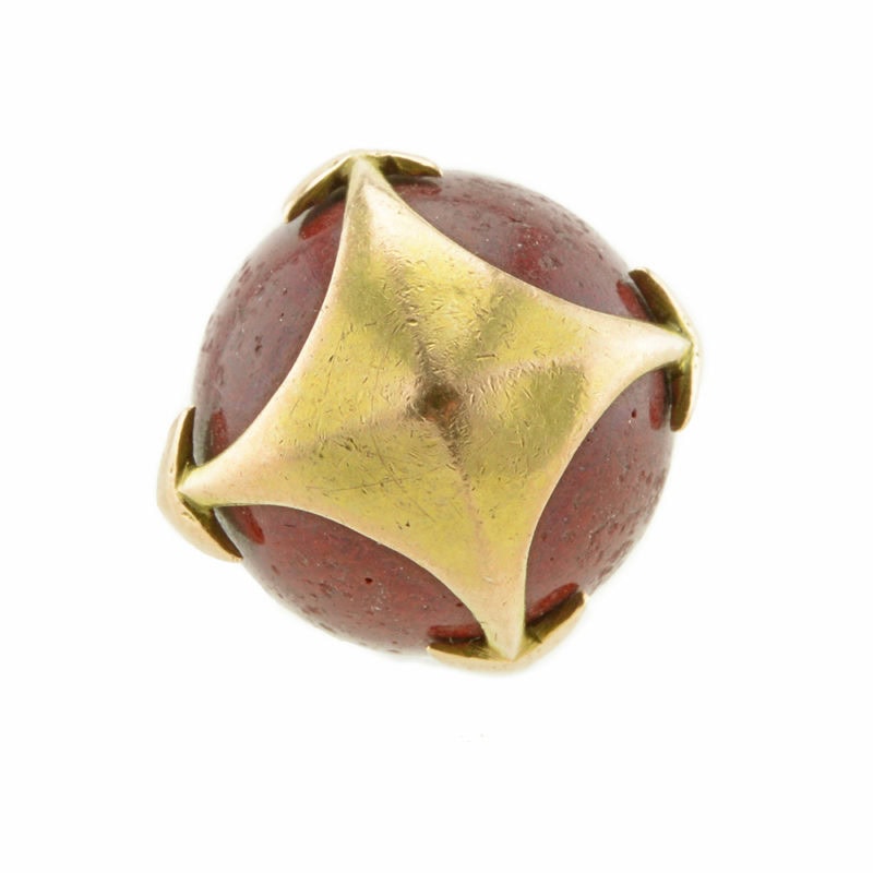Fabergé gold & purpurine pendant Easter egg with anchors - Image 4