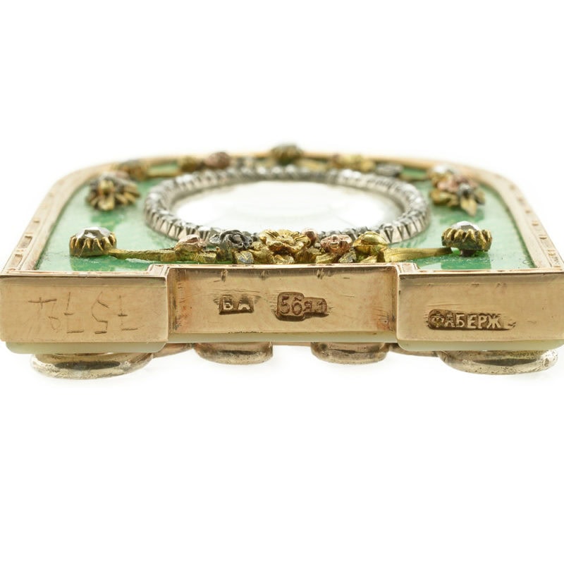 A Fabergé Aarne diamond-set gold & enamel miniature photograph frame in original fitted box - Image 7
