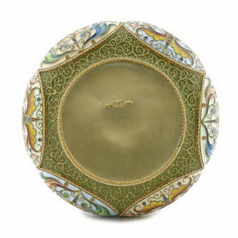 An antique Russian shaded cloisonné enamel bowl by Feodor Rückert - Image 4