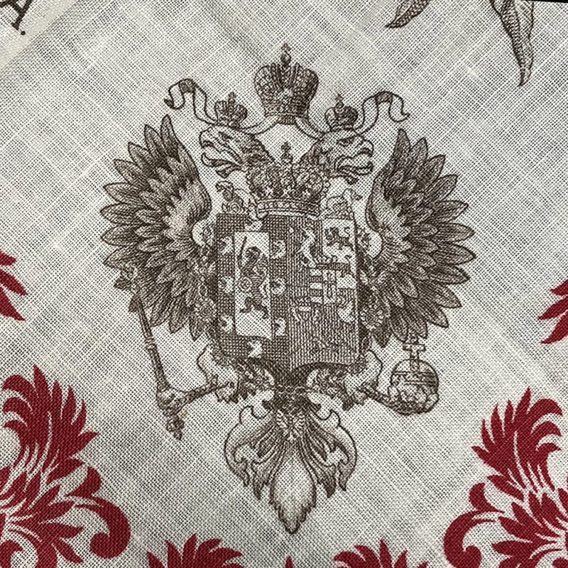 An antique Russian printed cotton scarf commemorating the celebrations of the Coronation of Nicholas II in 1896 - Image 8