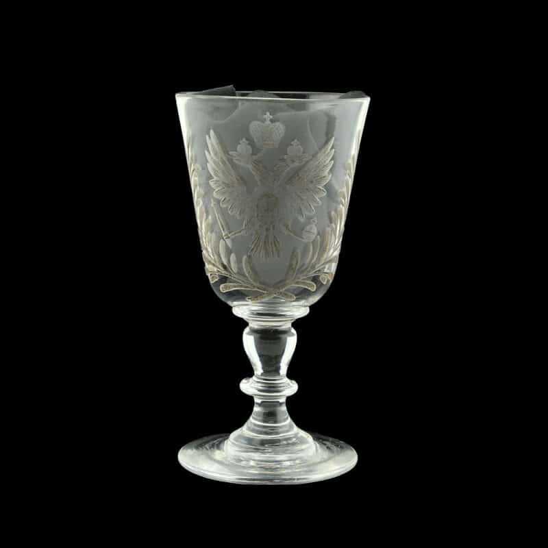 18th Century Glass Cordial with Imperial Cipher of Empress Catherine the Great, Imperial Glass Factory - Image 3