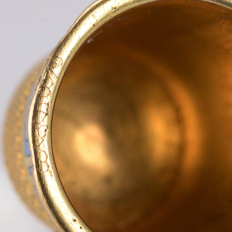 A Fabergé gold & champlevé enamel thimble - Image 6