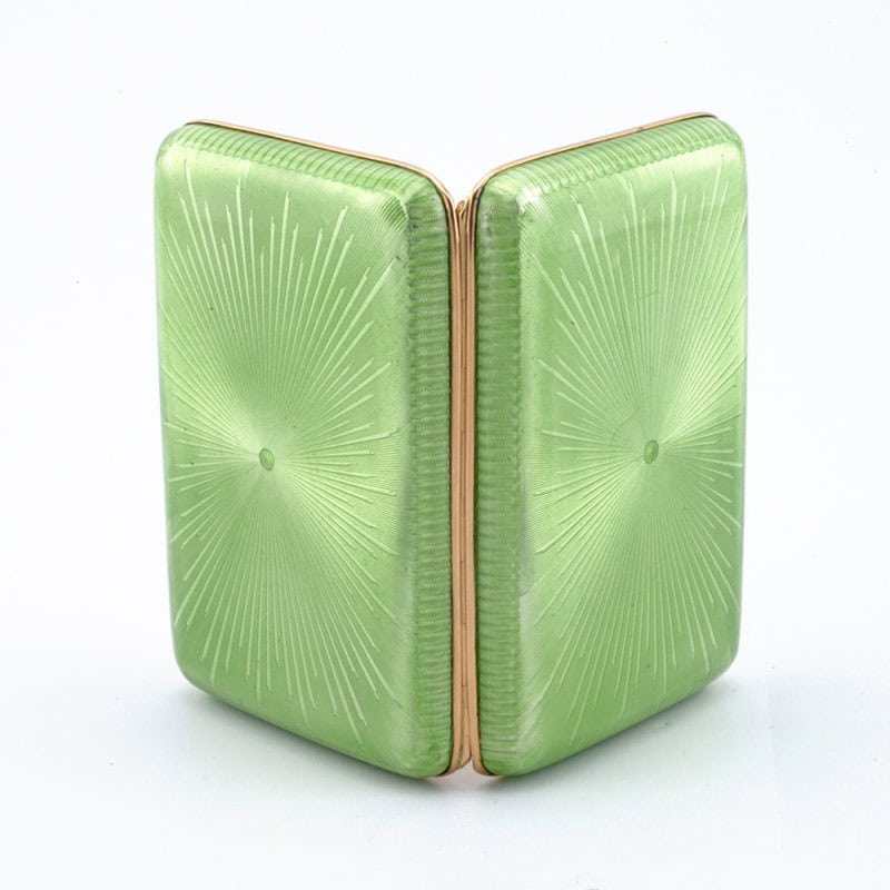 A Fabergé Perchin apple green guilloché enamel case - Image 3