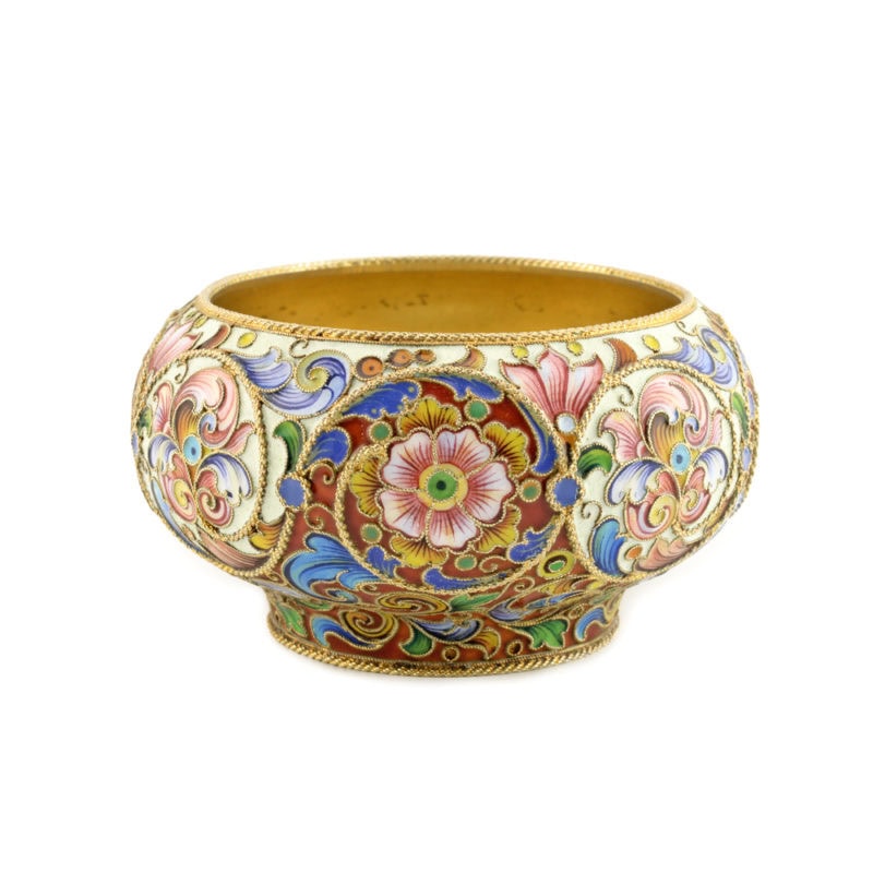 Feodor Rückert shaded cloisonné enamel master salt