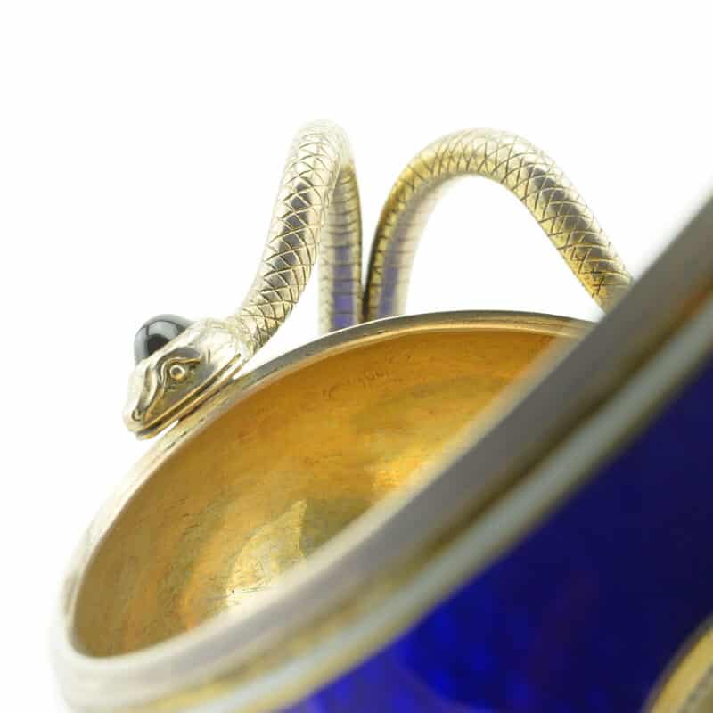 Important Fabergé Anna Ringe silver gilt & guilloché enamel presentation kovsh - Image 7