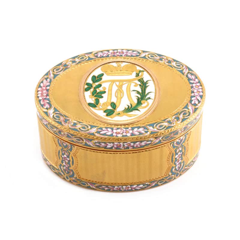 Paul Petrovich & Maria Feodorovna: A Swiss Gold & Enamel Imperial Presentation Snuff Box