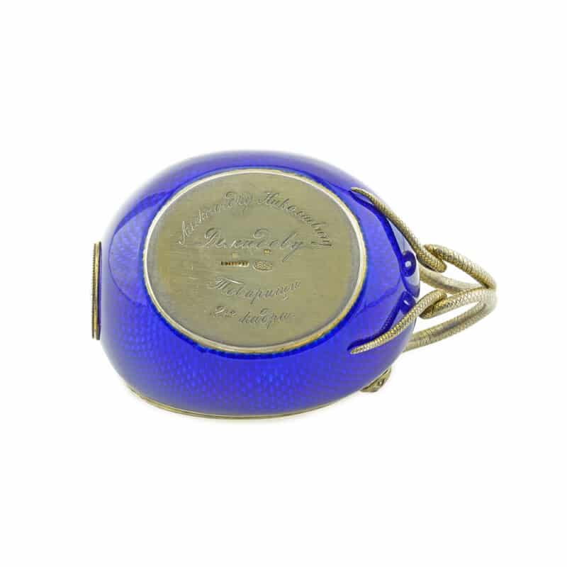 Important Fabergé Anna Ringe silver gilt & guilloché enamel presentation kovsh - Image 10