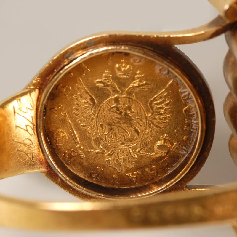 Fabergé Erik Kollin gold charka with coins - Image 9