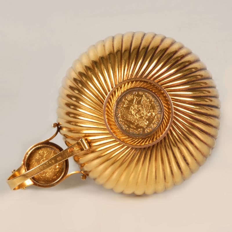 Fabergé Erik Kollin gold charka with coins - Image 7