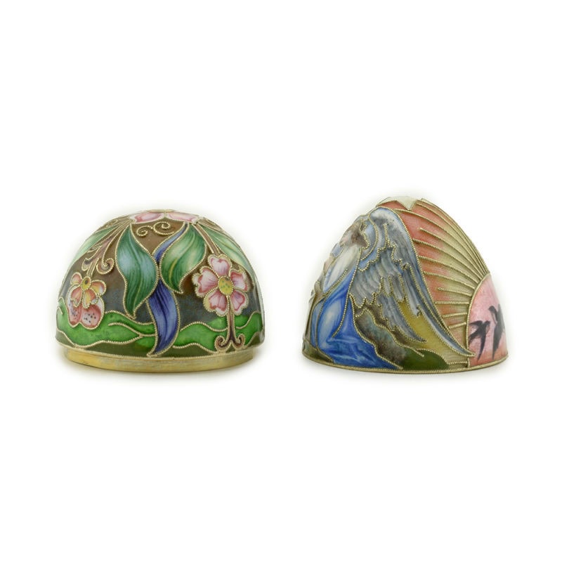An extremely rare & magnificent Rückert shaded cloisonné & guilloché pictorial enamel Easter egg - Image 5