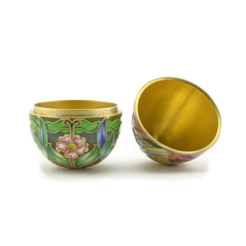An extremely rare & magnificent Rückert shaded cloisonné & guilloché pictorial enamel Easter egg - Image 6