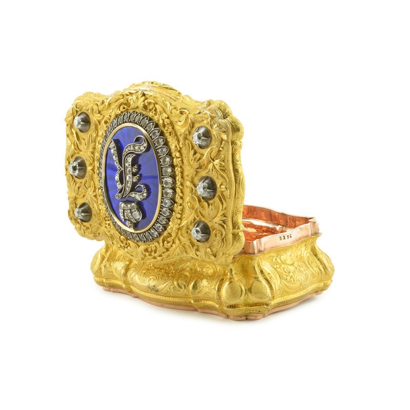 Grand Duke Konstantin Nikolaevich: A diamond-set gold Imperial presentation snuff box - Image 4
