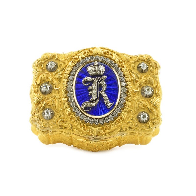 Grand Duke Konstantin Nikolaevich: A diamond-set gold Imperial presentation snuff box - Image 8