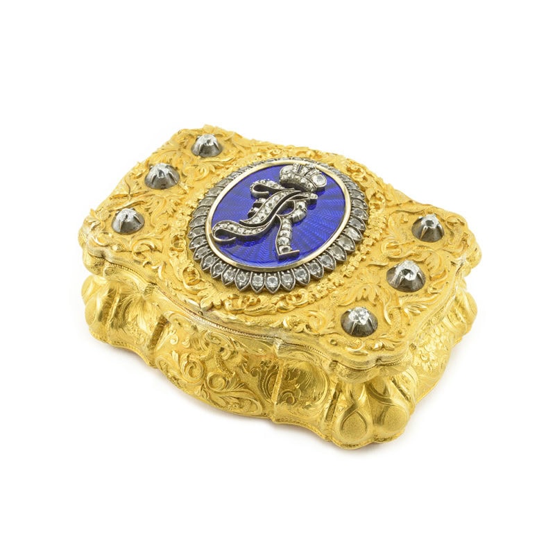 Grand Duke Konstantin Nikolaevich: A diamond-set gold Imperial presentation snuff box - Image 2