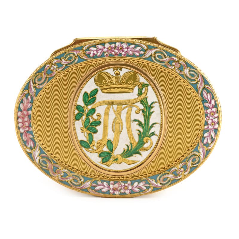 A Swiss Gold and Enamel Imperial Presentation Snuff Box for Russian Grand Duke Paul Petrovich and Grand Duchess Maria Feodorovna - Image 2