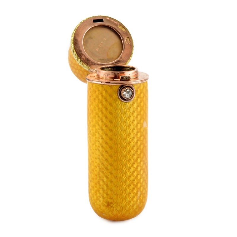 A Fabergé Perchin jeweled two-color gold & guilloché enamel scent bottle - Image 4