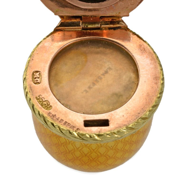 A Fabergé Perchin jeweled two-color gold & guilloché enamel scent bottle - Image 5