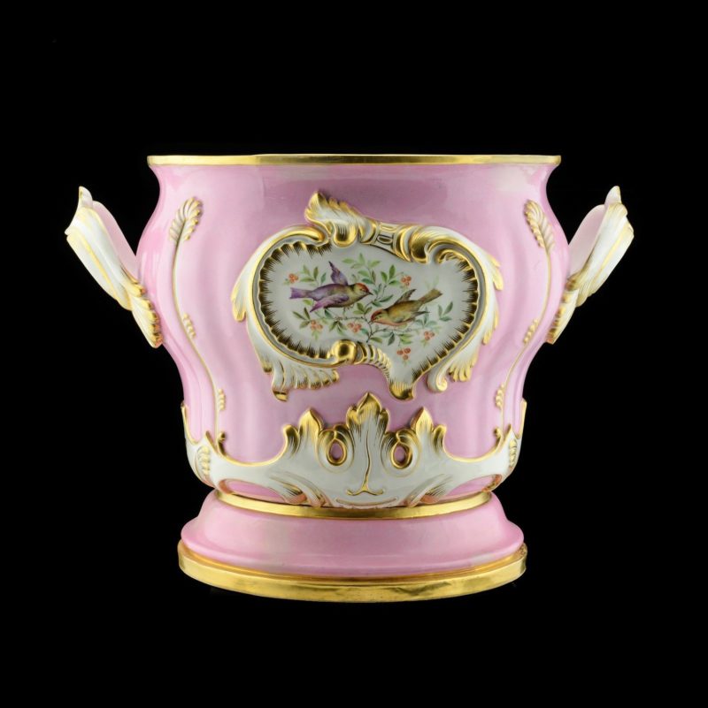 Russian Imperial Porcelain Factory pink ground jardinière